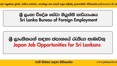 Japan Job Opportunities for Sri Lankans - SLBFE - www.jobmarket.lk